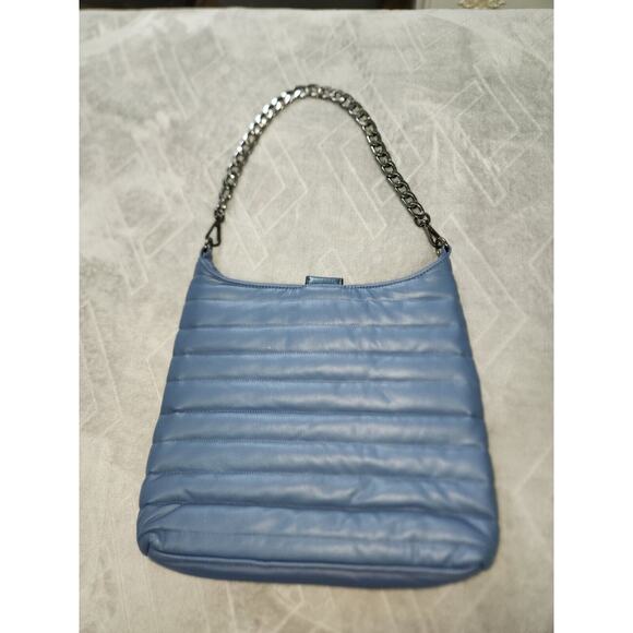 Royln Luxe Puffer Handbag Blue Detachable Strap - Picture 6 of 9